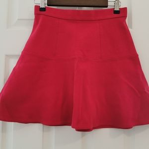 madewell red back zip skirt